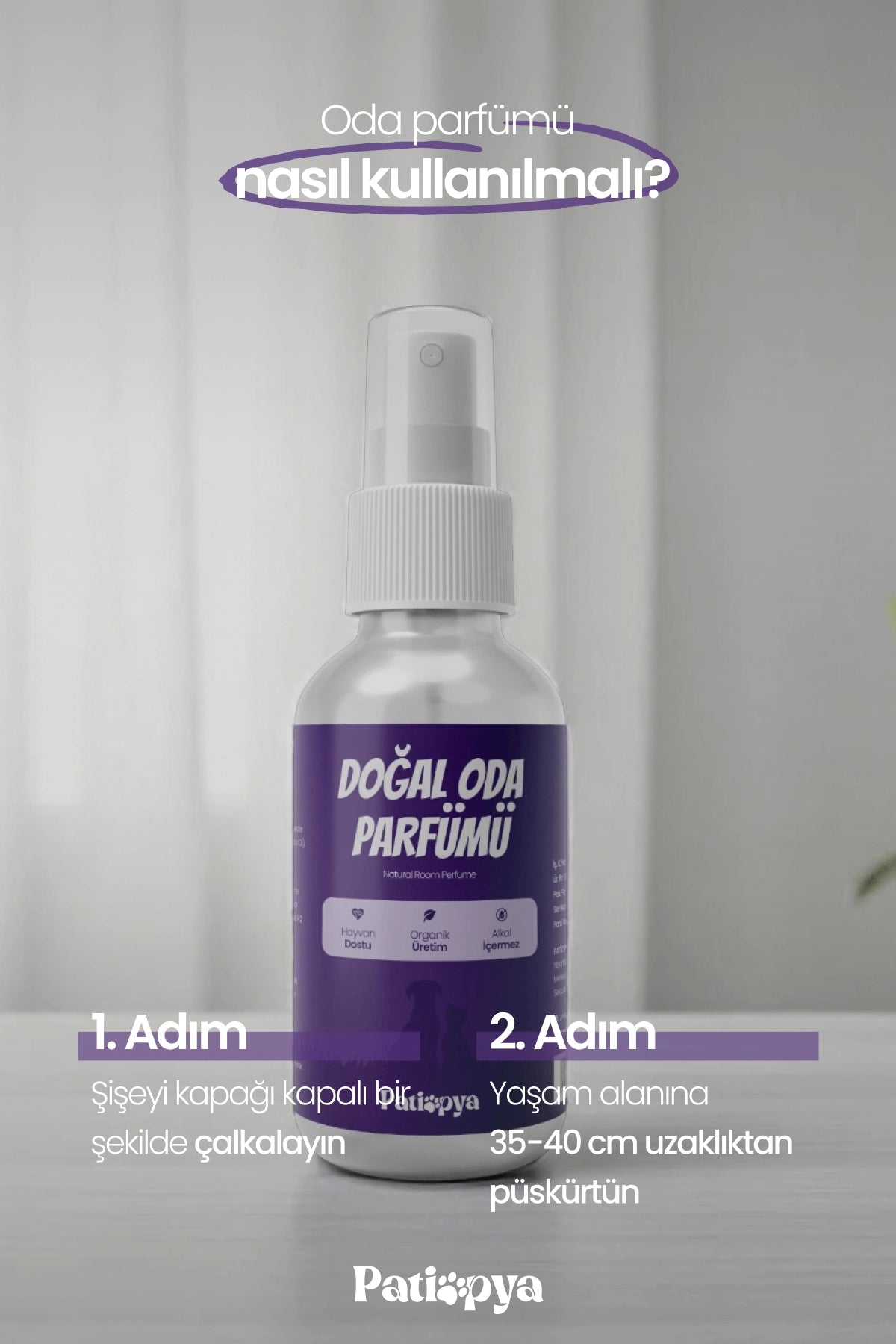 Kedi Kumu Ve Tuvaleti Koku Giderici, Oda Parfümü Lavanta Özlü 120ml