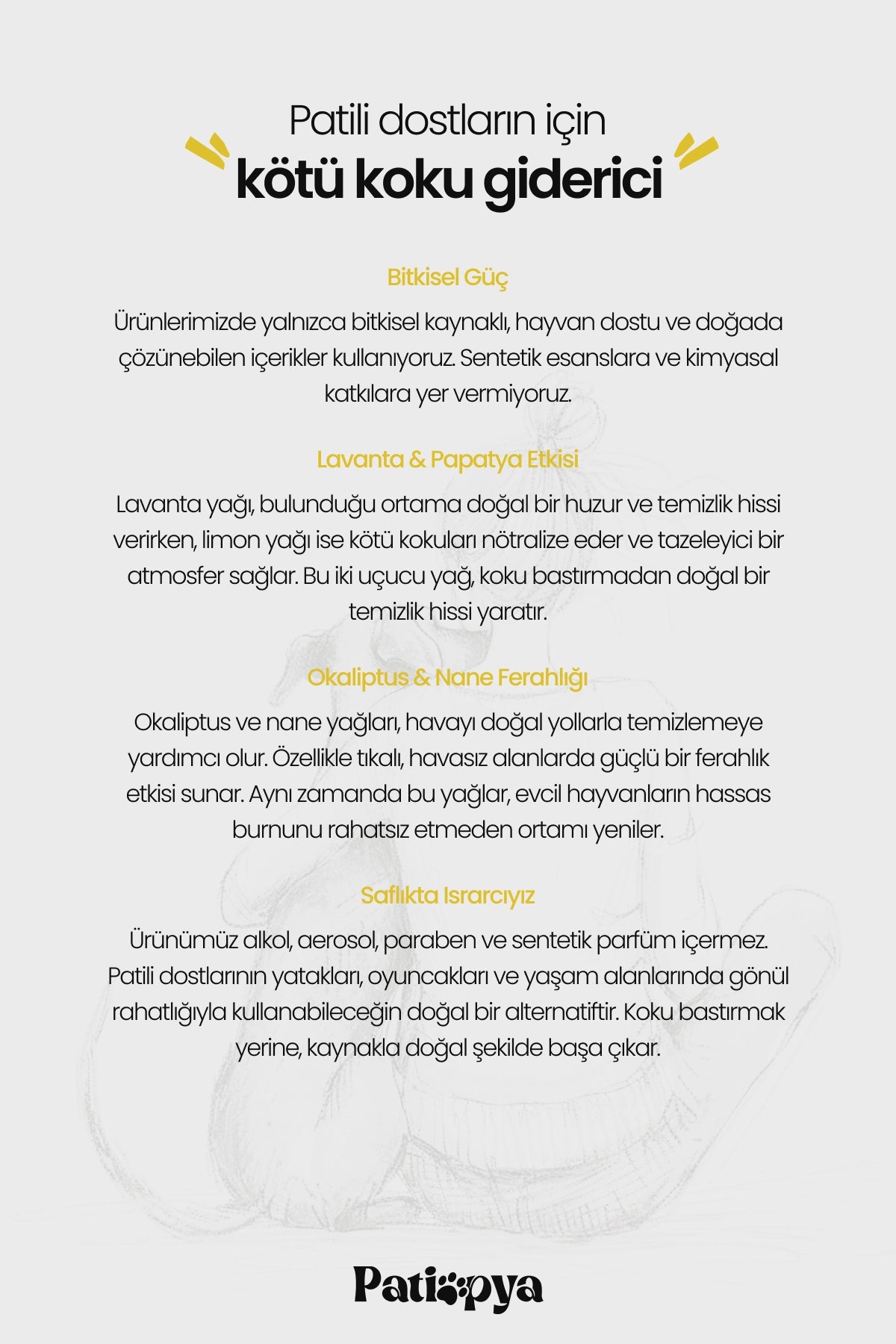 Kedi Kumu Ve Tuvaleti Koku Giderici, Oda Parfümü Limon Özlü 120ml